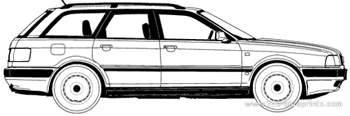 Audi 80 Avant (1992) - Ауди - чертежи, габариты, рисунки автомобиля