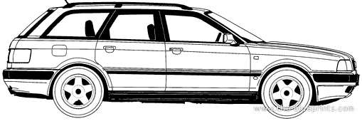 Audi 80 Avant (1994) - Ауди - чертежи, габариты, рисунки автомобиля