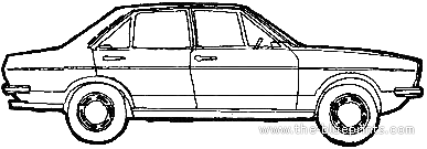 Audi 80 GL (1974) - Ауди - чертежи, габариты, рисунки автомобиля