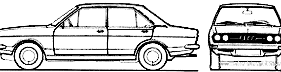 Audi 80 GL (1975) - Ауди - чертежи, габариты, рисунки автомобиля