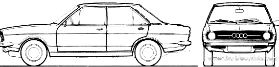 Audi 80 LS (1973) - Ауди - чертежи, габариты, рисунки автомобиля