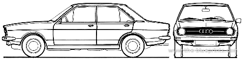 Audi 80 L (1973) - Ауди - чертежи, габариты, рисунки автомобиля
