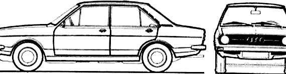 Audi 80 L (1975) - Ауди - чертежи, габариты, рисунки автомобиля