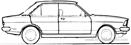 Audi 80 L (1976) - Ауди - чертежи, габариты, рисунки автомобиля