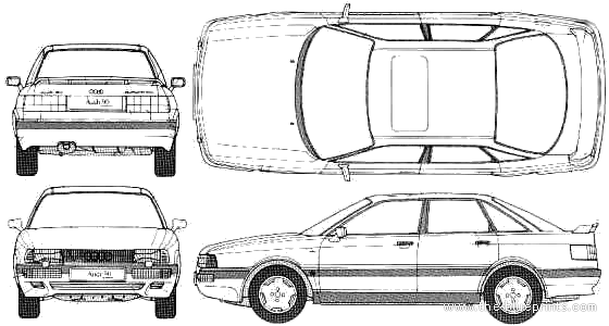 Audi 90 Quattro 20V (1989) - Audi - drawings, dimensions, pictures of the car