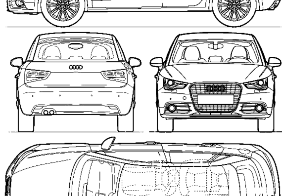 Audi A1 Sportback (2012) - Ауди - чертежи, габариты, рисунки автомобиля