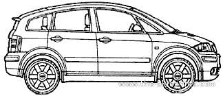 Audi A2 (2002) - Ауди - чертежи, габариты, рисунки автомобиля