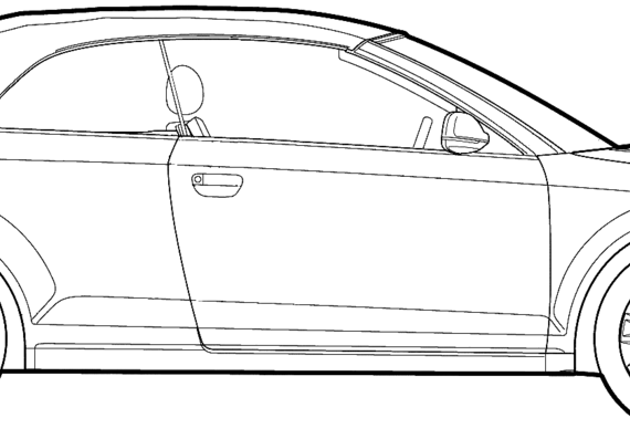 Audi A3 Cabriolet (2012) - Ауди - чертежи, габариты, рисунки автомобиля