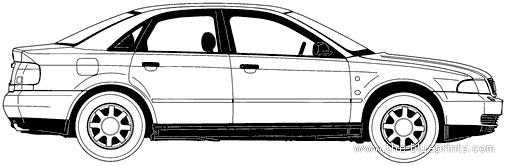 Audi A4 (1995) - Ауди - чертежи, габариты, рисунки автомобиля