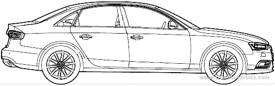 Audi A4 (2013) - Ауди - чертежи, габариты, рисунки автомобиля