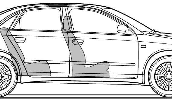 Audi A4 2.0 TDi (2006) - Ауди - чертежи, габариты, рисунки автомобиля