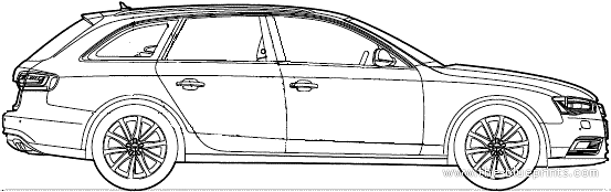 Audi A4 Avant (2013) - Ауди - чертежи, габариты, рисунки автомобиля