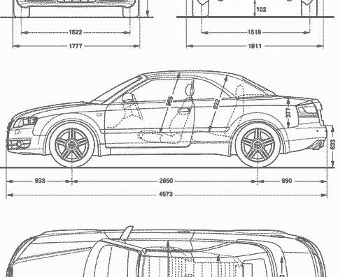 Audi A4 Cabriolet - Audi - drawings, dimensions, pictures of the car