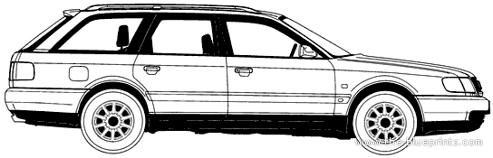 Audi A6 Avant (1995) - Ауди - чертежи, габариты, рисунки автомобиля