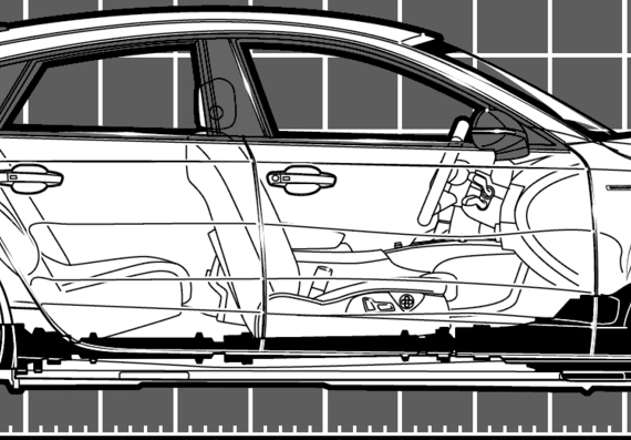 Audi A7 3.0 TSFI Quattro (2013) - Ауди - чертежи, габариты, рисунки автомобиля