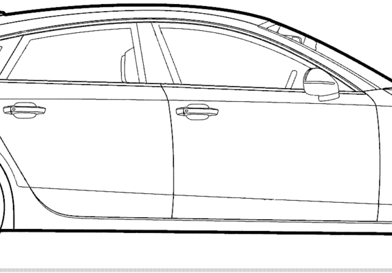 Audi A7 Sportback (2013) - Ауди - чертежи, габариты, рисунки автомобиля
