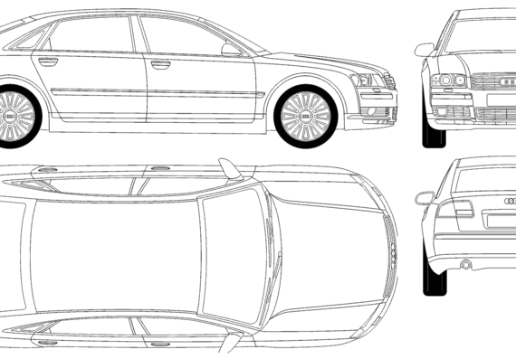 Audi A8L (2003) - Audi - drawings, dimensions, pictures of the car