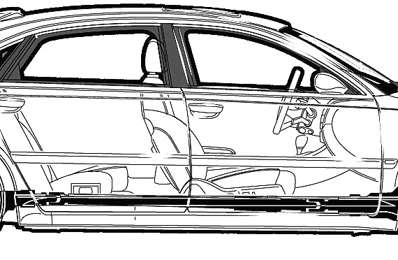 Audi A8 L (2004) - Ауди - чертежи, габариты, рисунки автомобиля