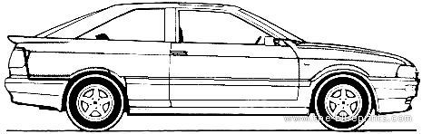 Audi Coupe S2 (1992) - Ауди - чертежи, габариты, рисунки автомобиля