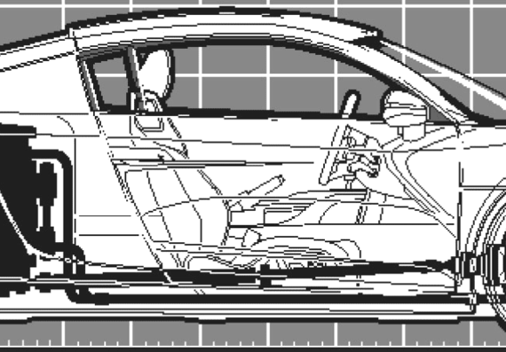 Audi R8 4.2 FSI (2008) - Ауди - чертежи, габариты, рисунки автомобиля