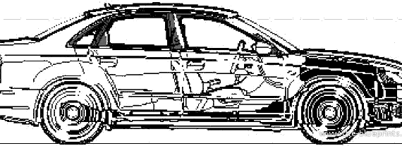 Audi RS4 (2008) - Ауди - чертежи, габариты, рисунки автомобиля