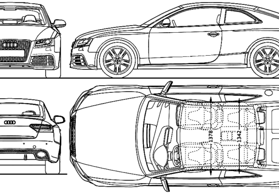 Audi RS5 (2011) - Ауди - чертежи, габариты, рисунки автомобиля