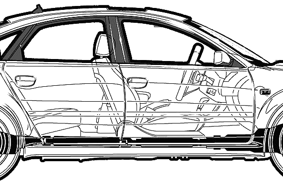 Audi RS6 (2003) - Ауди - чертежи, габариты, рисунки автомобиля