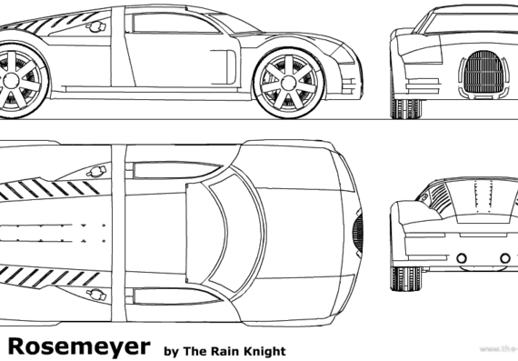 Audi Rosemeyer - Ауди - чертежи, габариты, рисунки автомобиля