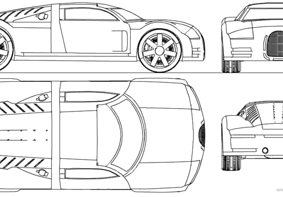Audi Rosemeyer (2000) - Ауди - чертежи, габариты, рисунки автомобиля