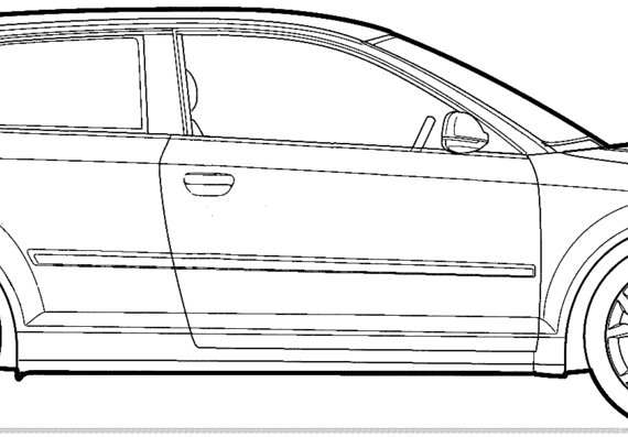 Audi S3 (2012) - Ауди - чертежи, габариты, рисунки автомобиля