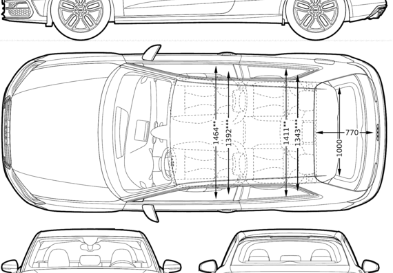 Audi S3 (2013) - Ауди - чертежи, габариты, рисунки автомобиля