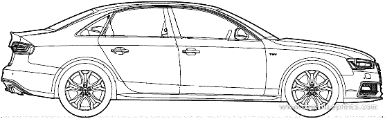 Audi S4 (2013) - Ауди - чертежи, габариты, рисунки автомобиля