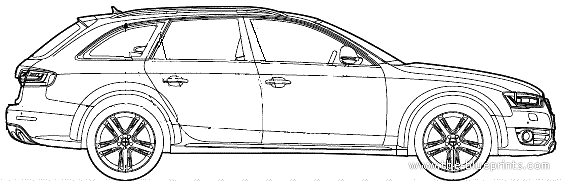 Audi S4 Avant (2013) - Ауди - чертежи, габариты, рисунки автомобиля