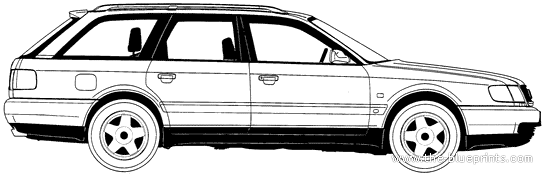 Audi S6 Avant (1995) - Ауди - чертежи, габариты, рисунки автомобиля