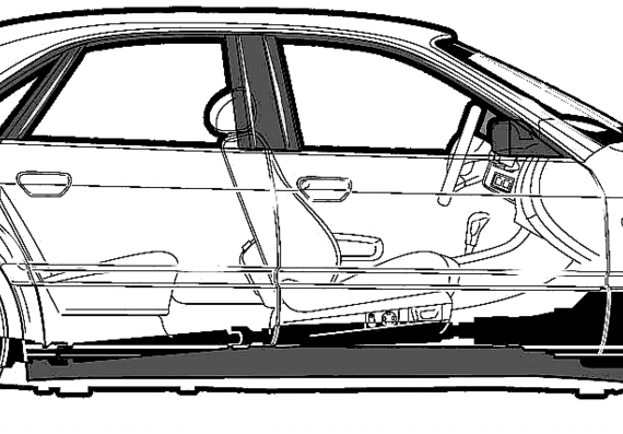Audi S8 (2001) - Ауди - чертежи, габариты, рисунки автомобиля
