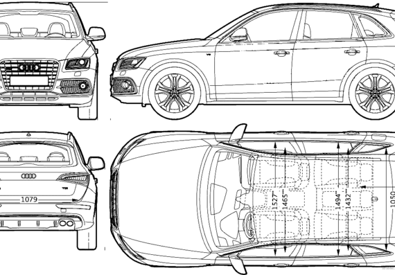 Audi SQ5 (2013) - Ауди - чертежи, габариты, рисунки автомобиля