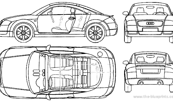 Audi TT Coupe - Ауди - чертежи, габариты, рисунки автомобиля