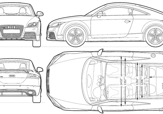 Audi TT RS (2013) - Ауди - чертежи, габариты, рисунки автомобиля