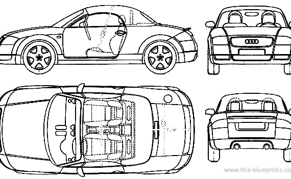 Audi TT Roadster - Ауди - чертежи, габариты, рисунки автомобиля