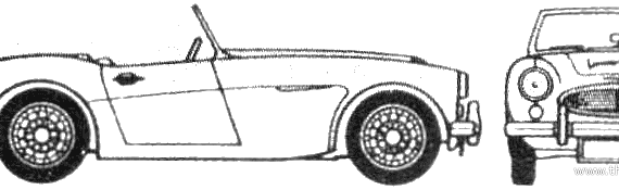 Austin-Healey 100-6 (1957) - Остин - чертежи, габариты, рисунки автомобиля