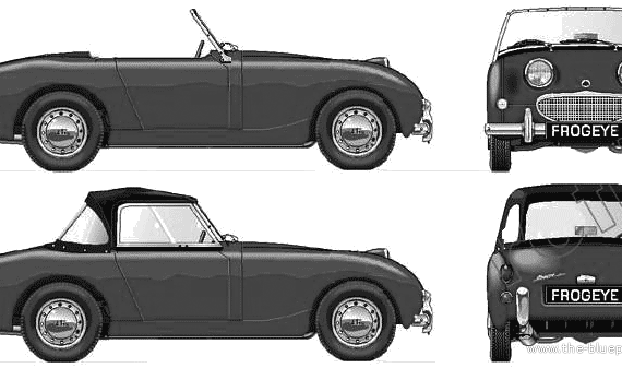 Austin-Healey Sprite Mk.1 (1959) - Остин - чертежи, габариты, рисунки автомобиля