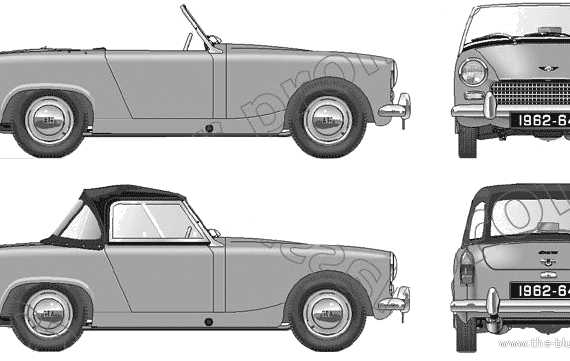 Austin-Healey Sprite Mk.2 1098cc (1962) - Остин - чертежи, габариты, рисунки автомобиля