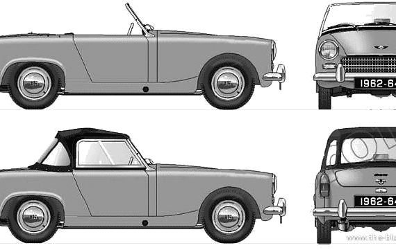 Austin-Healey Sprite Mk.2 (1963) - Остин - чертежи, габариты, рисунки автомобиля