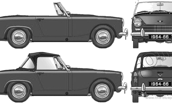 Austin-Healey Sprite Mk.3 1098cc (1964) - Остин - чертежи, габариты, рисунки автомобиля