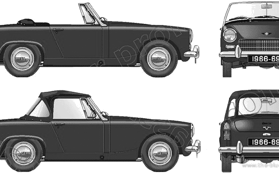 Austin-Healey Sprite Mk.4 1275cc (1966) - Остин - чертежи, габариты, рисунки автомобиля