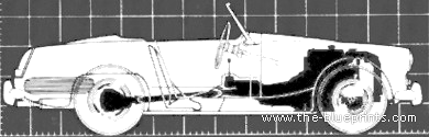Austin-Healey Sprite Mk.II (1963) - Остин - чертежи, габариты, рисунки автомобиля