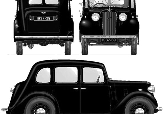 Austin 10 Cambridge (1937) - Остин - чертежи, габариты, рисунки автомобиля