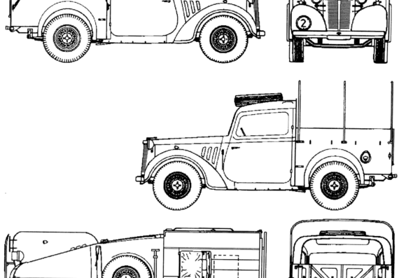 Austin 10hp 4x2 Light Utility Tily (1942) - Остин - чертежи, габариты, рисунки автомобиля