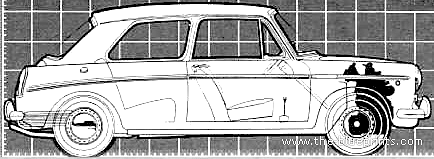 Austin 1100 2-Door (1968) - Остин - чертежи, габариты, рисунки автомобиля