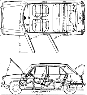 Austin 1100 Deluxe 1963 - Остин - чертежи, габариты, рисунки автомобиля